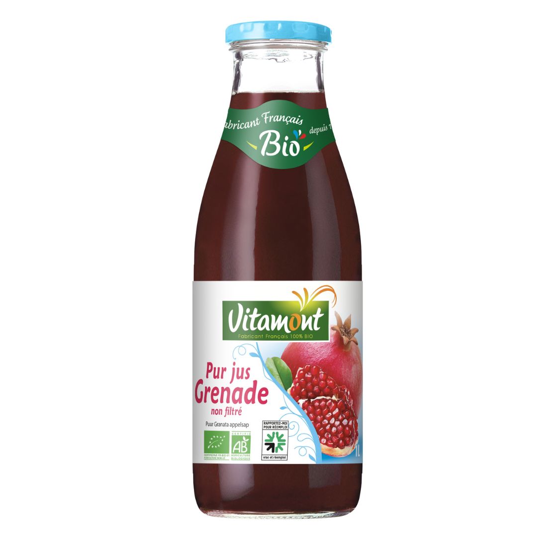 PUR JUS DE GRENADE NON FILTRE BIO 1L